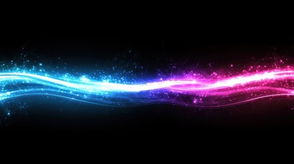 Aufkleber - Abstract wavy light streak with blue and purple sparkles