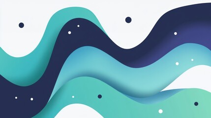 Fototapete - Abstract waves are layered with varying shades of blue