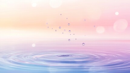 Aufkleber - Water droplets above rippling water surface with colorful background