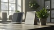 © Fenny - Modern office desk calendar, laptop, plants