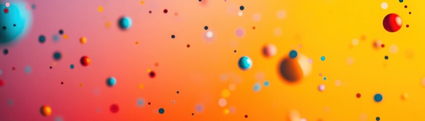 Poster - An abstract composition featuring colorful spheres on a blurred gradient
