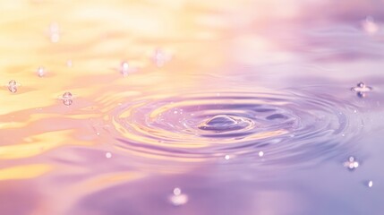 Poster - Ripples radiate outward from a single drop impacting water surface