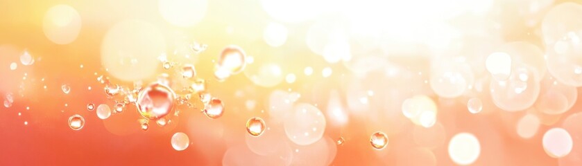 Aufkleber - Orange gradient background features bubbles with soft focus bokeh
