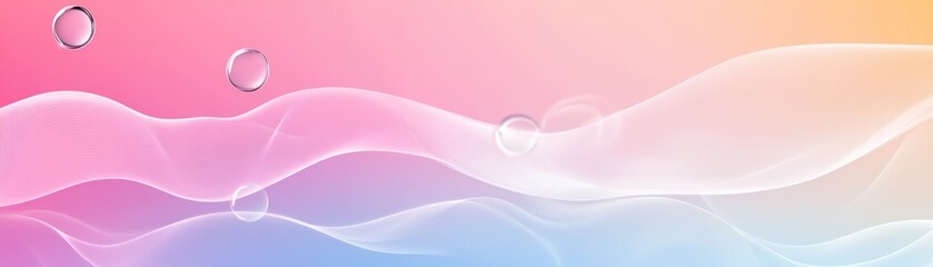 Aufkleber - Abstract background features flowing lines and bubbles in gradients