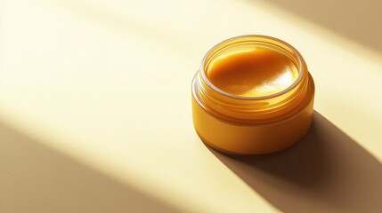 Poster - Open jar with orange balm sits in sunlight
