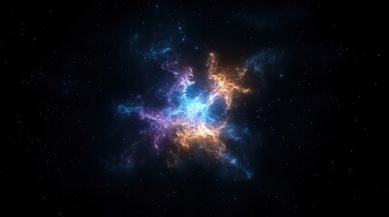Poster - Colorful nebula shines brightly amidst the vast emptiness of space