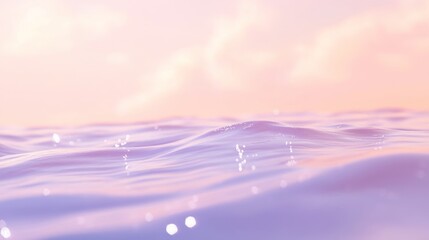 Poster - Smooth waves shimmer under a soft pastel colored sky