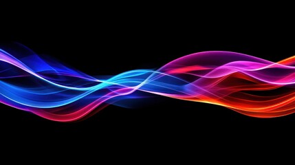 Aufkleber - Abstract image of colorful waves against a black background
