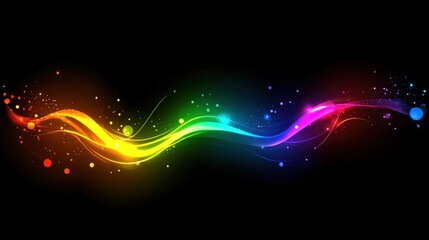 Poster - Abstract colorful light streak over a dark black background