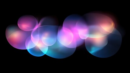 Wall Mural - Translucent spheres overlap with soft pink purple and blue hues