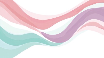 Poster - Abstract watercolor waves in pastel colors on white background