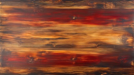 Poster - Beautiful wooden planks display a rustic burnt orange design