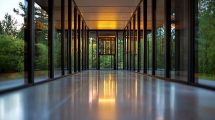 Poster - a view of a corridor in a working data center filled with server racks and supercomputers, with visu