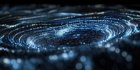 Poster - Digital background perfect for tech processes, neural networks, artificial intelligence, data transfer and encryption, digital archives, sound and graphic presentations, science, education, futuristic
