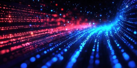 Poster - Digital background perfect for tech processes, neural networks, artificial intelligence, data transfer and encryption, digital archives, sound and graphic presentations, science, education, futuristic