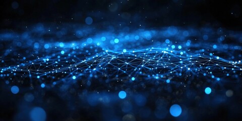 Poster - Digital background perfect for tech processes, neural networks, artificial intelligence, data transfer and encryption, digital archives, sound and graphic presentations, science, education, futuristic