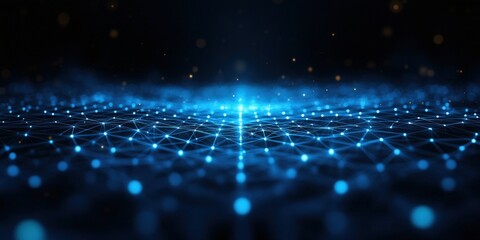 Poster - Digital background perfect for tech processes, neural networks, artificial intelligence, data transfer and encryption, digital archives, sound and graphic presentations, science, education, futuristic
