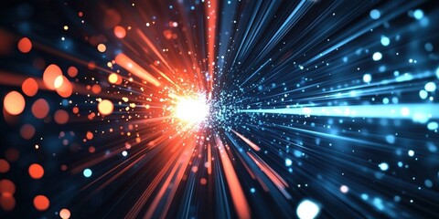 Poster - Digital background perfect for tech processes, neural networks, artificial intelligence, data transfer and encryption, digital archives, sound and graphic presentations, science, education, futuristic