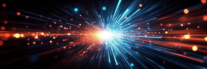 Poster - Digital background perfect for tech processes, neural networks, artificial intelligence, data transfer and encryption, digital archives, sound and graphic presentations, science, education, futuristic