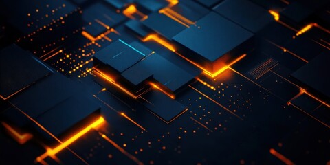 Poster - Digital background perfect for tech processes, neural networks, artificial intelligence, data transfer and encryption, digital archives, sound and graphic presentations, science, education, futuristic