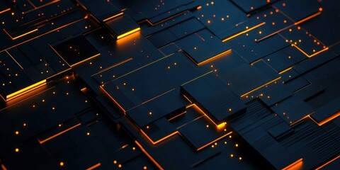Poster - Digital background perfect for tech processes, neural networks, artificial intelligence, data transfer and encryption, digital archives, sound and graphic presentations, science, education, futuristic