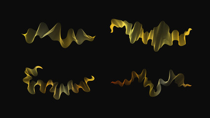 Poster - Set of abstract backdrops with luxury golden waves