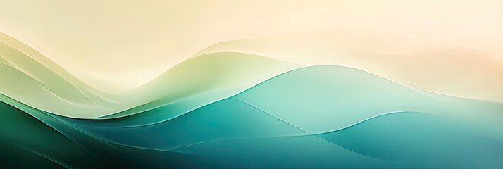 Abstract wavy layers in teal and beige