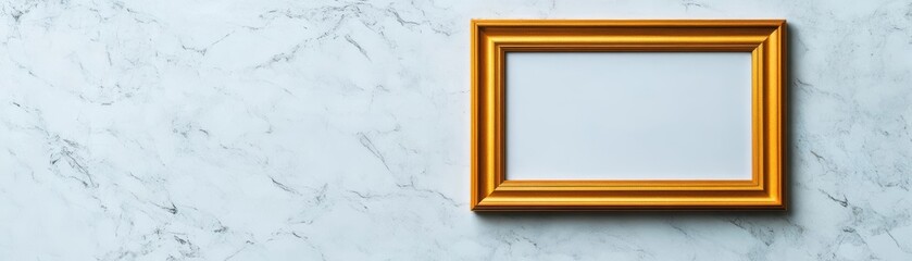 Poster - Gold frame displayed on elegant marble wall in modern interior design setting