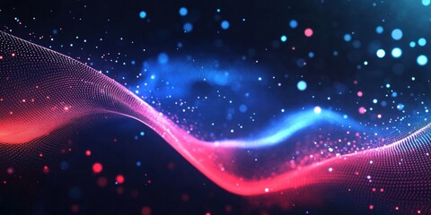 Poster - Digital background perfect for tech processes, neural networks, artificial intelligence, data transfer and encryption, digital archives, sound and graphic presentations, science, education, futuristic