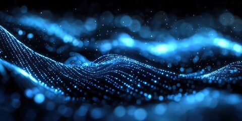 Poster - Digital background perfect for tech processes, neural networks, artificial intelligence, data transfer and encryption, digital archives, sound and graphic presentations, science, education, futuristic
