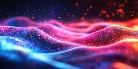 Poster - Digital background perfect for tech processes, neural networks, artificial intelligence, data transfer and encryption, digital archives, sound and graphic presentations, science, education, futuristic