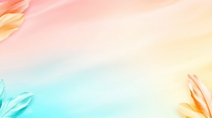 Aufkleber - Soft Pastel Background with Colorful Feathers and Gentle Gradient for Creative Projects
