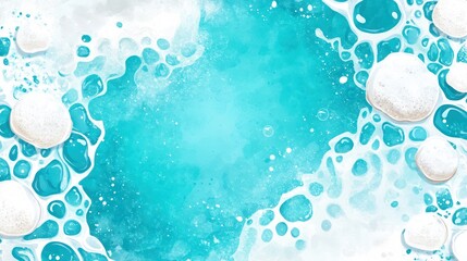 Aufkleber - Colorful Abstract Water Splash with Bubbles and Foamy Texture for Design and Background Use
