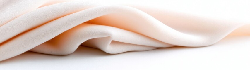 Poster - Soft White Fabric Draped Gracefully on a Smooth Surface for Elegant Background or Texture Use