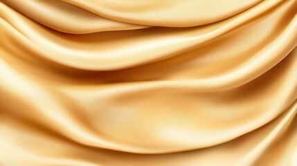 Aufkleber - Smooth Golden Satin Fabric Background with Elegant Drapery and Soft Textures