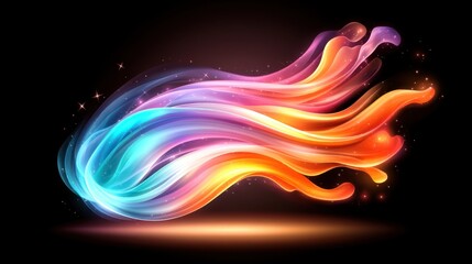 Poster - Colorful Flowing Waves of Light in a Dynamic Abstract Art Background Design