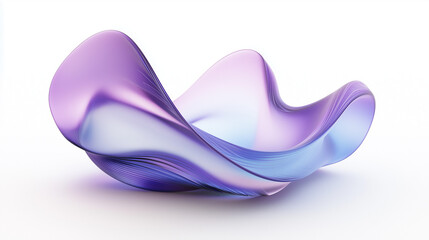 Wall Mural - 3d render abstract background with blue and purple wave holographic fluid