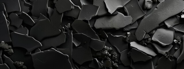 Wall Mural - Modern abstract composition with irregular shapes on black background. Featuring white space in the center for text, ideal for design templates and modern banners.