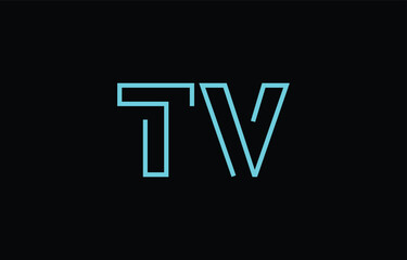 Illustration of creative typography featuring stylized letters T and V with a minimal blue color theme, suitable for branding and graphic design inspiration.