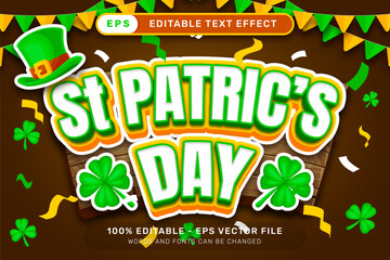 Poster - st patrick's day 3d text effect and editable text effect whit st patrick's day element