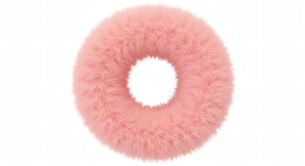 Fluffy Pink Letter O Isolated on White Background for Fun Design