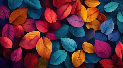 Wall Mural - Vibrant autumn leaves background, fall texture, design