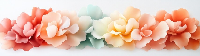 Aufkleber - Beautiful Soft Floral Background with Delicate Pastel Flowers in Shades of Pink and Cream