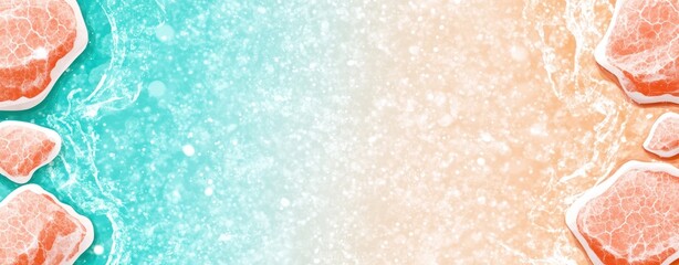 Poster - Vibrant Abstract Background with Colorful Textures and Bubbles in Aquatic Tones and Pastels