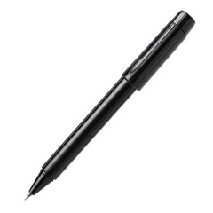 Aufkleber - realistic high-quality isolated object of a black marker pen with a fine tip, uncapped with visible ink tip, essential writing tool for teachers, on a white background, no object touching frame edges