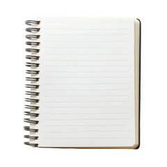 Poster - realistic high-quality isolated object of a spiral notebook with lined pages, slightly curled edges, academic and office stationery, on a white background, no object touching frame edges