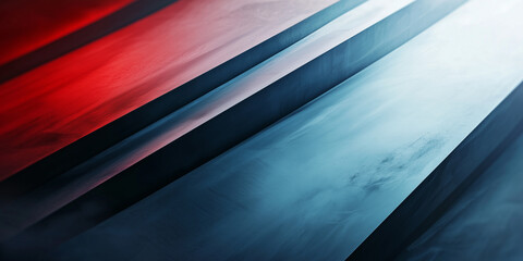 Aufkleber - Abstract minimalism with layered shapes in red and blue tones
