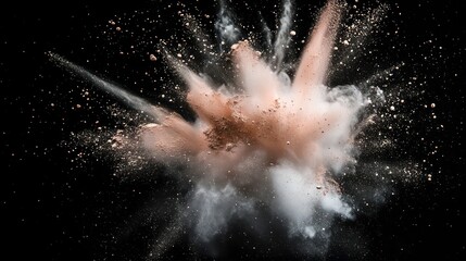 Wall Mural - stunning super slow motion makeup powder explosion captured at 1000fps isolated on black background 