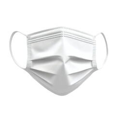 Aufkleber - realistic high-quality isolated object of a surgical mask made from non-woven fabric, three-layer protection with elastic ear loops, disposable medical face covering, on a white background, no object