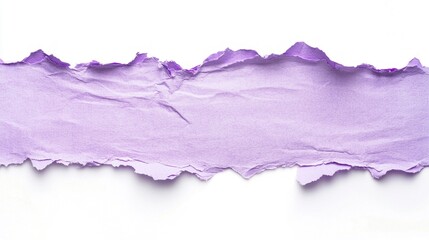 Poster - Pastel purple paper with artistically torn edges rests against a clean white background, inviting creativity and imagination through its unique texture and color
